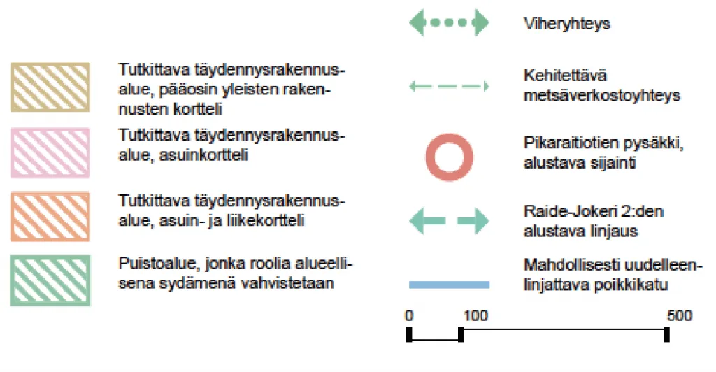 Havainnekartan karttaselityksiä.