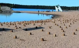 Tuhansia hiekkakakkuja ilmestyi Aurinkolahteen.