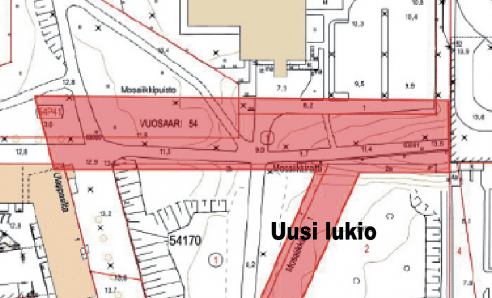 Kartassa näkyy uusi katualue.