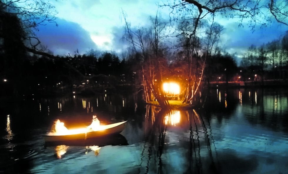 Kangaslammella nähtiin Vuosaari 21 -hankkeen vaikuttava valoinstallaatio. Kuvat: E.H.