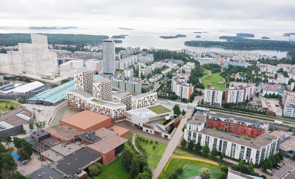Kilpailuehdotus Tilkkutäkki. Havainnekuva: L Arkkitehdit Oy