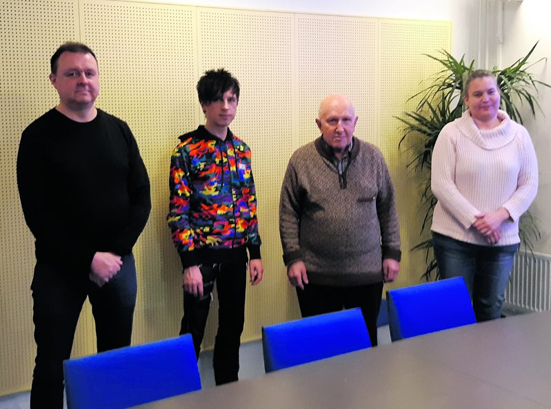 Kuvassa hallitukseen valitut Kimmo Vattulainen, Heikki Mannukka, Mikko Pesola ja Nina Wennström. Kuvasta puuttuvat puheenjohtajaksi valittu Petri Parrukoski ja hallitukseen valittu Jan Huopainen.