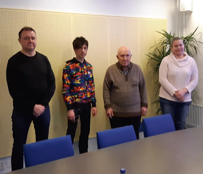 Kuvassa hallitukseen valitut Kimmo Vattulainen, Heikki Mannukka, Mikko Pesola ja Nina Wennström. Kuvasta puuttuvat puheenjohtajaksi valittu Petri Parrukoski ja hallitukseen valittu Jan Huopainen.