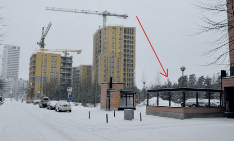Tulevat rakennuskohteet sijaitsevat Maustetehtaankadun, Gustav Pauligin kadun ja Vuotien kulmassa nuolen osoittamassa paikassa.