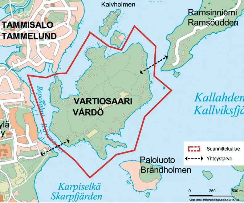 Vartiosaarta kehitetään virkistysalueena.