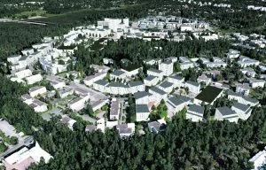 Havainnekuvassa näkyy uusien talojen sijainnit. Havainnekuva: Helsingin kaupunki, asemakaavoitus