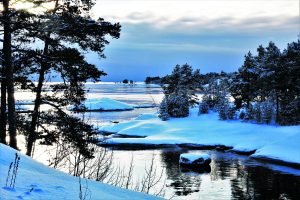 Rauhallinen talvimaisema Nuottasaaressa. Kuva: Matti Koivisto