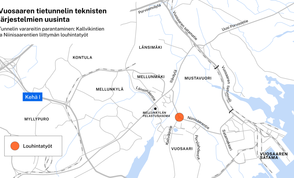 Kartta_Kallvikintie-Niinisaarentie_louhintatyt