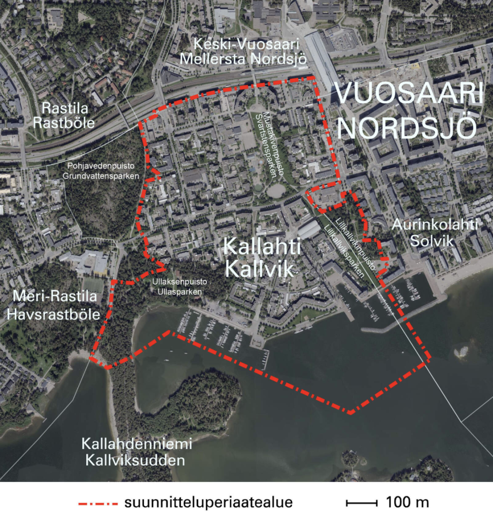 Suunnitteluperiaatealue. Kuva: Helsingin kaupunki