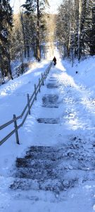 Joku oli käynyt tekemässä miehen työn ja puhdistanut lumet Purjetien ja Rantakiventien välisiltä portailta. Portaat olivatkin erittäin liukkaat ja vaaralliset. Kiitos. Terveisin, Pasi Sirkiä