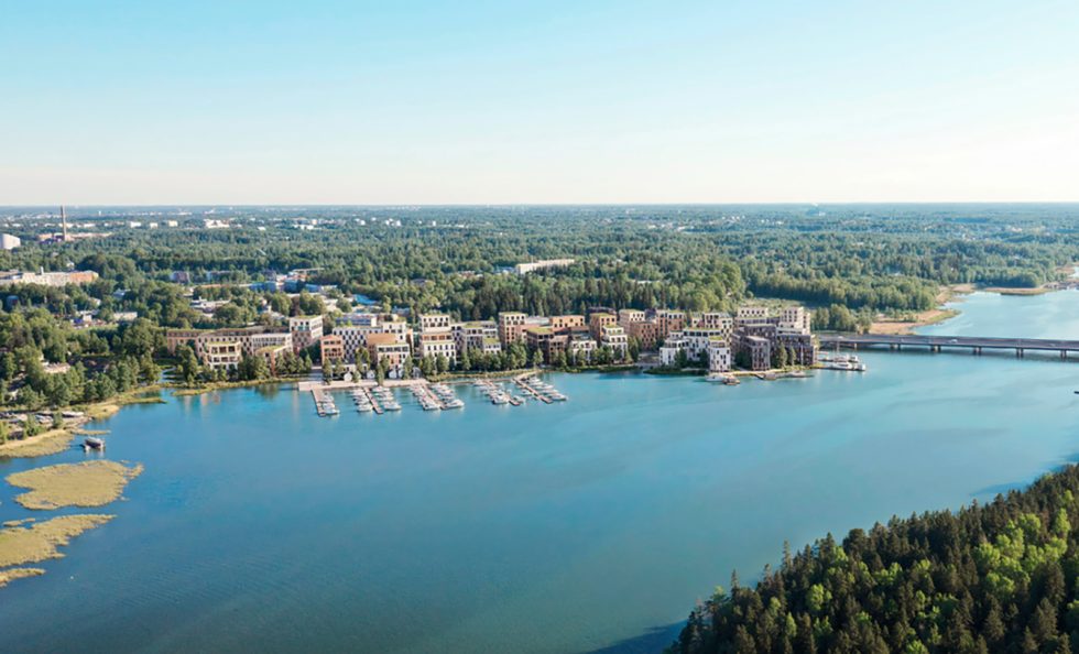 Puotilanrannan kaavaratkaisun myötä itäinen Helsinki saa uuden rantakaupunginosan. Havainnekuva: Voima Graphics Oy