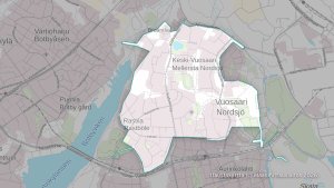 Saneeraustöitä tullaan tekemään kuvassa rajatulla alueella. HSY