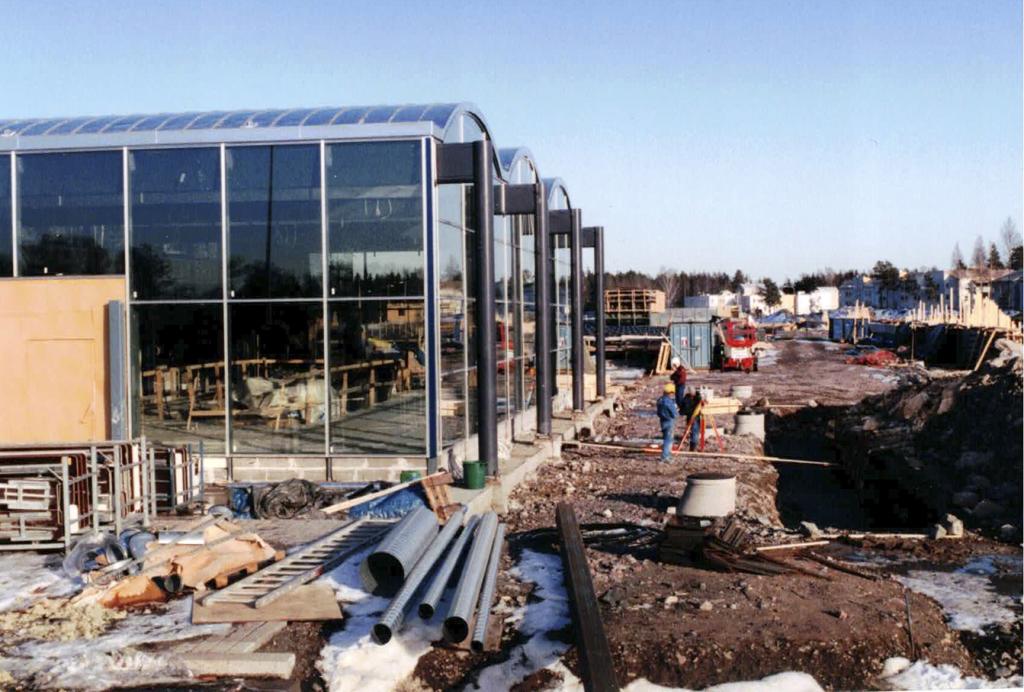 Rastilan metroasema rakenteilla vuonna 1998.
