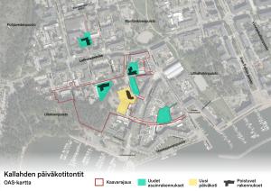 Viitteellinen havainnekuva uudisrakentamisesta. Muutos koskee Kaivonkatsojantien ja Vedenottamontien välistä aluetta sekä Kalkkihiekankujan ympäristöä. Helsingin kaupunki